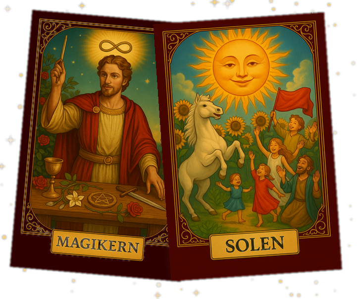 Tarotkorten Magikern och Solen